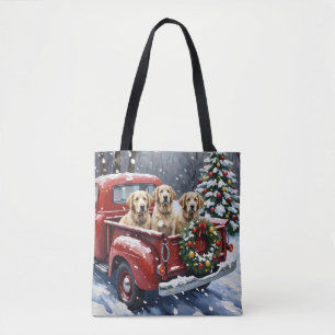 Tote Bag Chien de Berger Anglais Ancestral Camion Rouge de 