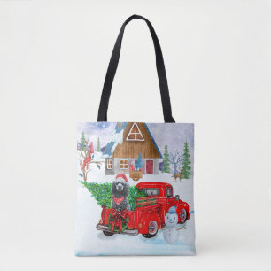 Tote Bag Chien de caniche en livraison de Noël Camion Neige