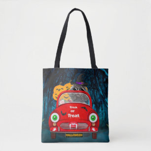 Tote Bag Chien de caniche voiture effrayant Halloween