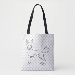 Tote Bag Chien de chasse blanc à poil lisse Ibizan Hound & 