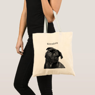 Tote Bag Chien de compagnie personnalisé Nom photo Keepsaké