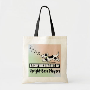 Tote Bag Chien de dessin distrait par des joueurs de basse 