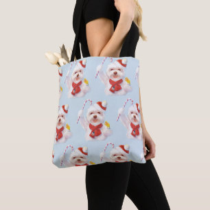 Tote Bag Chien de Noël avec Sucre de canne