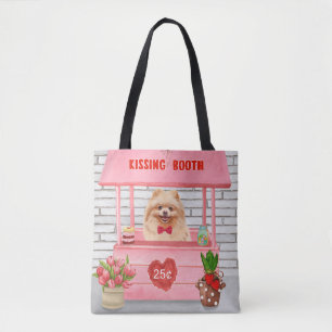 Tote Bag Chien de Poméranie Valentine's Day Kissing Booth