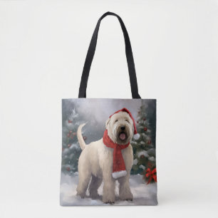Tote Bag Chien de Terrier rouillé en Noël de neige