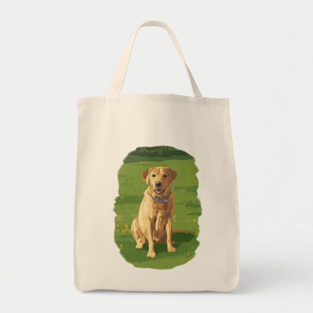Tote Bag Chien de trieur du Labrador jaune (Devant)