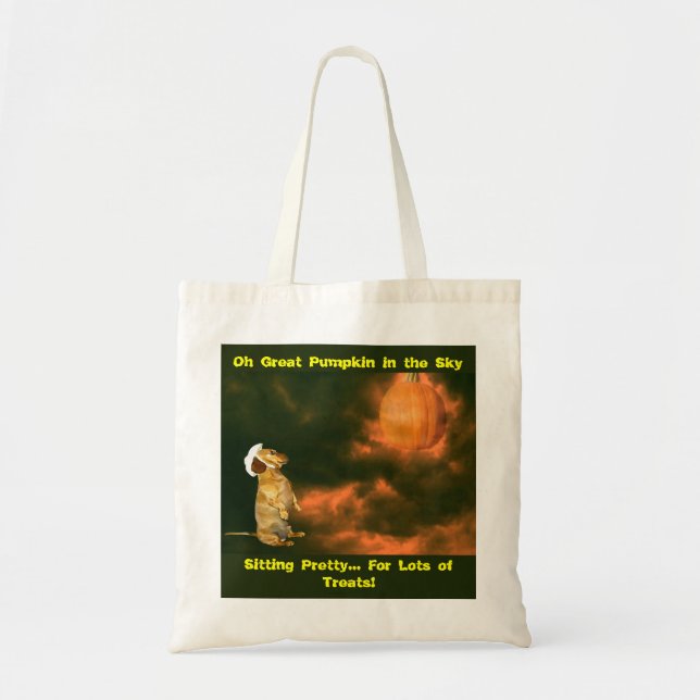 Tote Bag Chien d'Halloween assis joliment pour beaucoup de  (Devant)