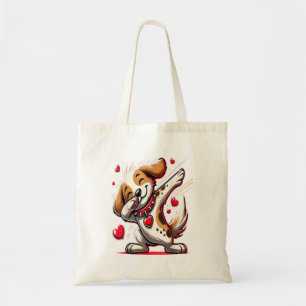 Tote Bag Chien Drôle Dabbing Cœur Cadeaux de la Saint-Valen