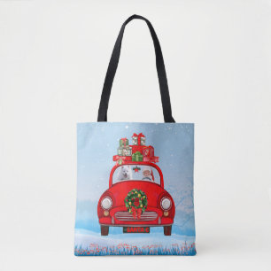 Tote Bag Chien esquimau américain dans une voiture avec le