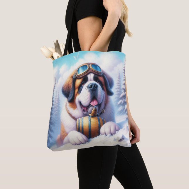 Tote Bag Chien Fourre-tout de Saint-Bernard (De près)