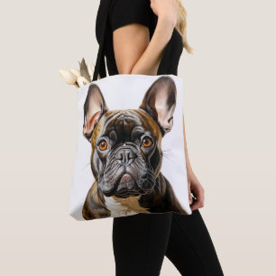 TOTE BAG CHIEN FRANÇAIS BLANC ROUGE NOIR