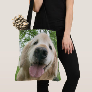 Tote Bag Chien heureux de golden retriever en dehors de