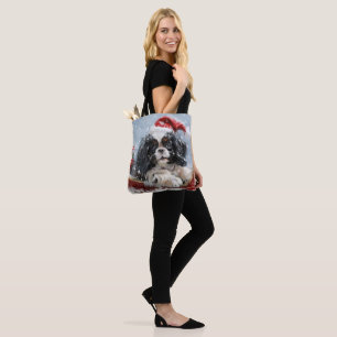 Tote Bag Chien Japonais Chin Noël Fête