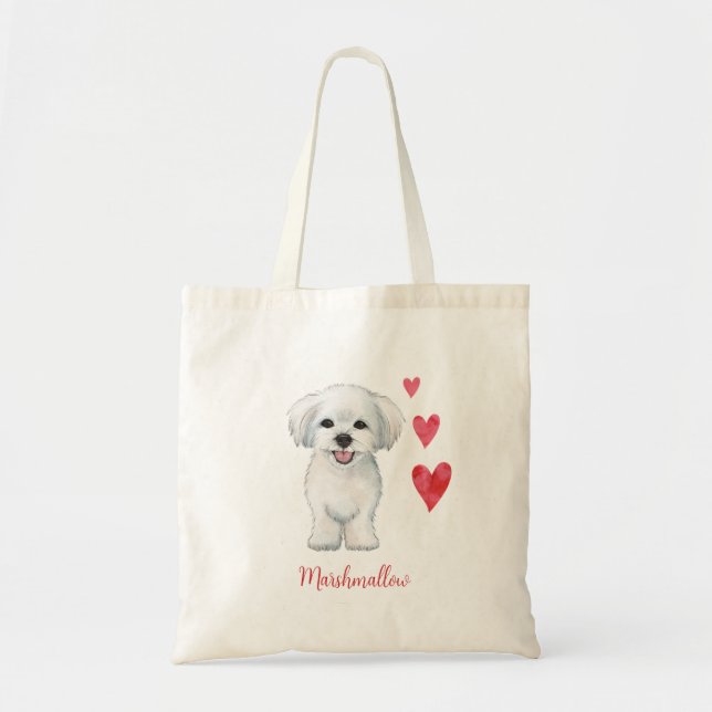 Tote Bag Chien maltais race (Devant)