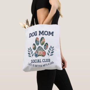 Tote Bag Chien Maman Paw Floral