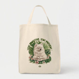 Tote Bag Chien Méditant Restez Pawsitif