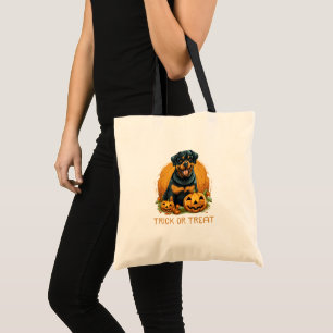 Tote Bag Chien mignon avec Jack-O' Lantern Trick ou traitem