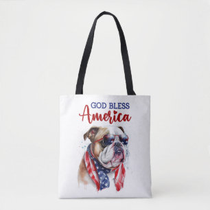 Tote Bag Chien patriote-Bouledogue britannique