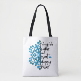 Tote Bag Chien Paw Snowflake Doggy Kisses