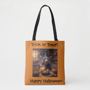 Tote Bag Chien retriever doré prépare le dîner d'Halloween
