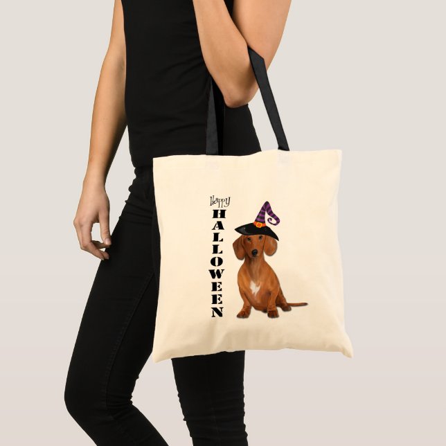 Tote Bag Chien rouge d'Halloween Dachshund (Devant (produit))