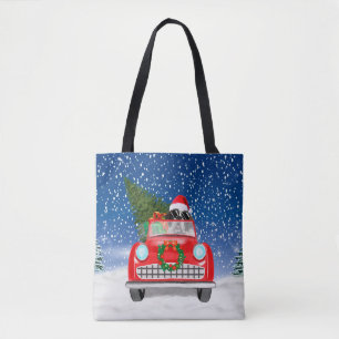 Tote Bag Chien Saint-Bernard conduisant une voiture dans la
