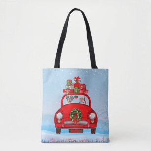 Tote Bag Chien Saint Bernard dans une voiture avec le Père 