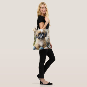 Tote Bag Chien Shih Tzu avec Oeufs de Pâques Fête