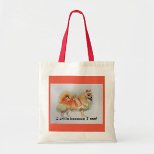 Tote Bag Chien Spitz Allemand "Je souris parce que je peux 