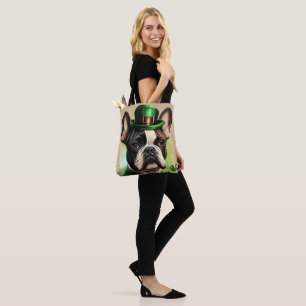 Tote Bag Chien-taureau français en tenue de la Saint Patric