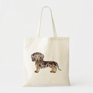 Tote Bag Chien teckel à poil court chocolat et tan moucheté
