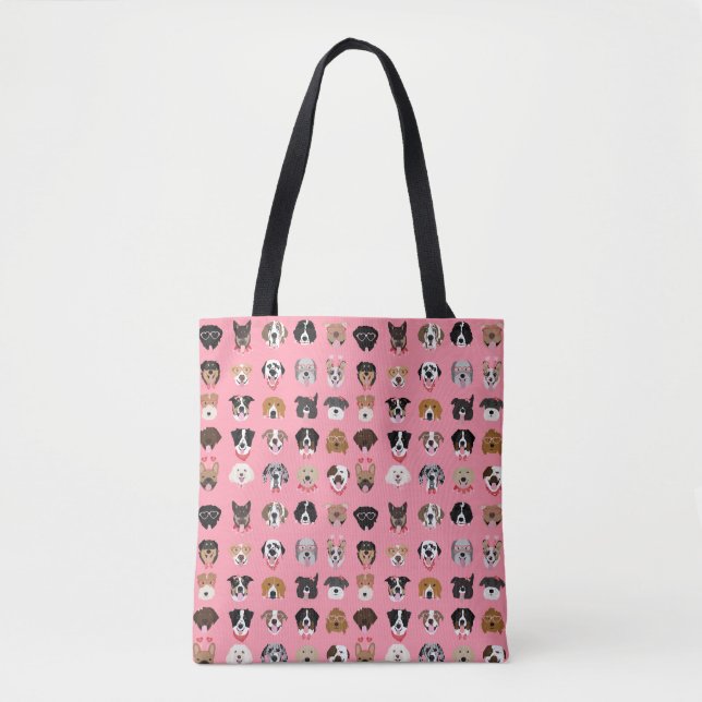 Tote Bag Chien Valentine Face Motif (Devant)