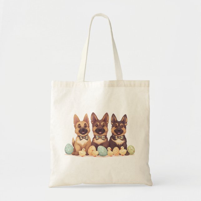 Tote Bag Chiens bergers allemands de Pâques (Devant)
