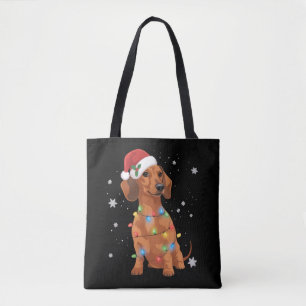 Tote Bag Chiens Dachshund Arbre Noël Xmas Animal Chien 