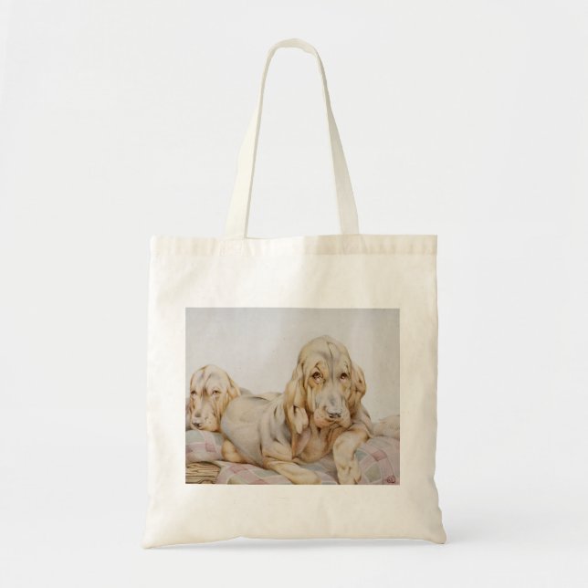 Tote Bag Chiens de chiots vintages, chiens de chiots par EJ (Devant)