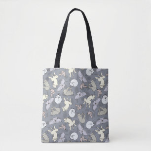 Tote Bag Chiens de couchage modernes - Vanille sur gris