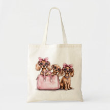 Chiens de Dachshund à la mode Porte-monnaie rose