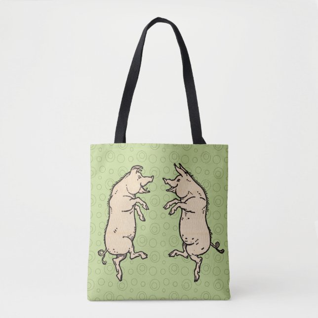 Tote Bag Chiens de danse antiques : Jig de pige Vintage fan (Devant)