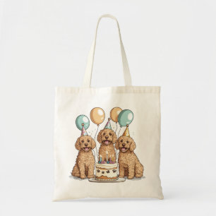 Tote Bag Chiens de Goldendoodle d'anniversaire