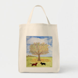 Tote Bag Chiens de l'arbre d'automne Peinture