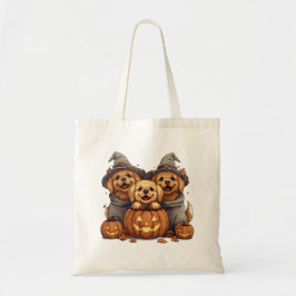Tote Bag Chiens de l'Halloween Golden Retriever Jack-o'-lan
