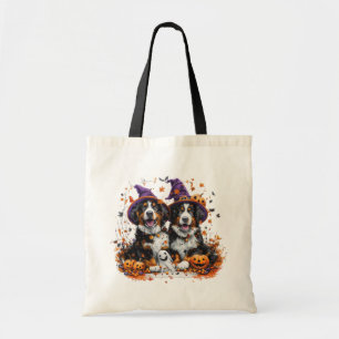 Tote Bag Chiens de montagne bernois d'Halloween Fantôme de