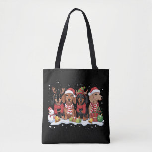 Tote Bag Chiens de Noël Amateur de Dachshund Maman Chien 