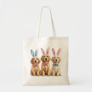 Tote Bag Chiens de Pâques Golden Retriever Chiens Bunny Ore