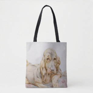 Tote Bag Chiens de Saint-Hubert Mignons Vintage, Chiots par
