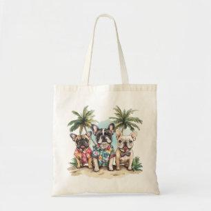 Tote Bag Chiens de taureaux français portant des chemises h