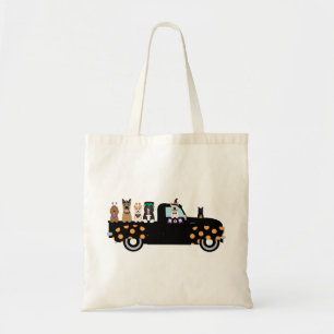 Tote Bag Chiens D'Halloween Dans Un Camion De Ramassage