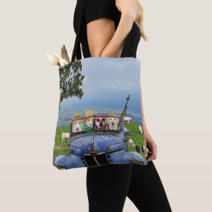 Tote Bag Chiens drôles dans la vieille collecte