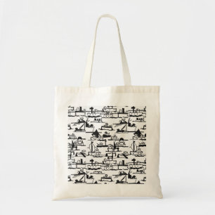 Tote Bag "Chiens en caricature sur les bateaux" Budget Four