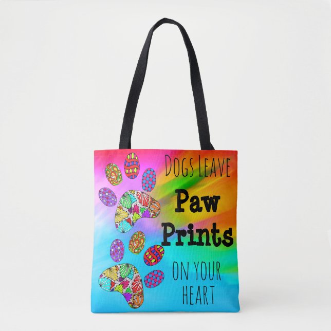 Tote Bag Chiens Laisser des Empreintes de pattes sur votre  (Devant)